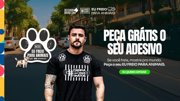 Carro com adesivo Eu Freio para Animais